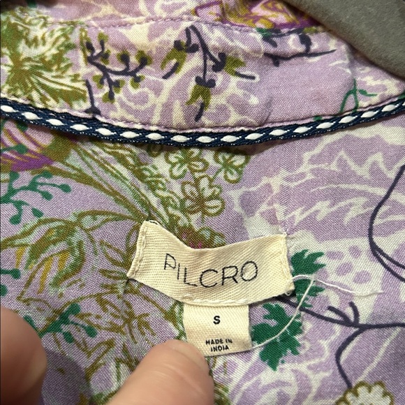ANTHROPOLOGIE PILCRO Romy Relaxed Button Down Purple Floral Blouse - Picture 6 of 11
